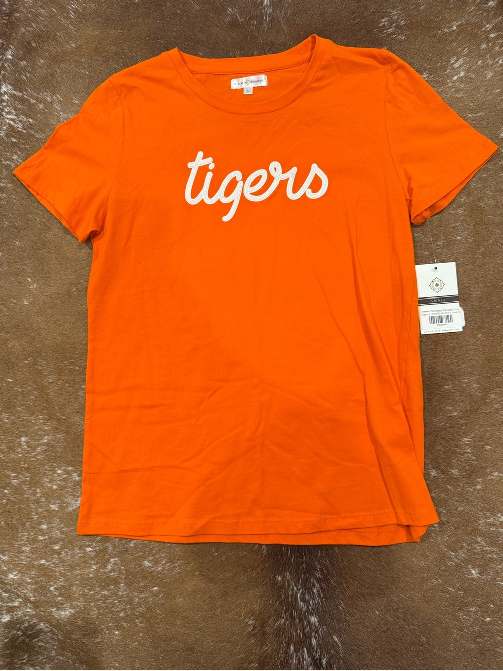 NWT Stewart Simmons Orange Tigers Embroidered Game Day Tee S